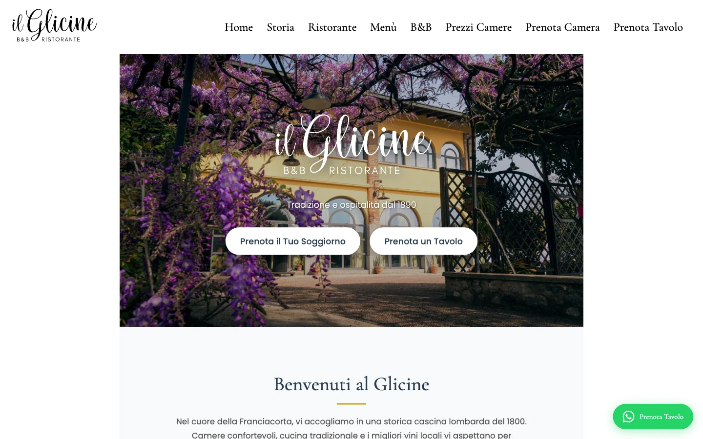 Il sito Il Glicine Franciacorta presentato su Studio Display